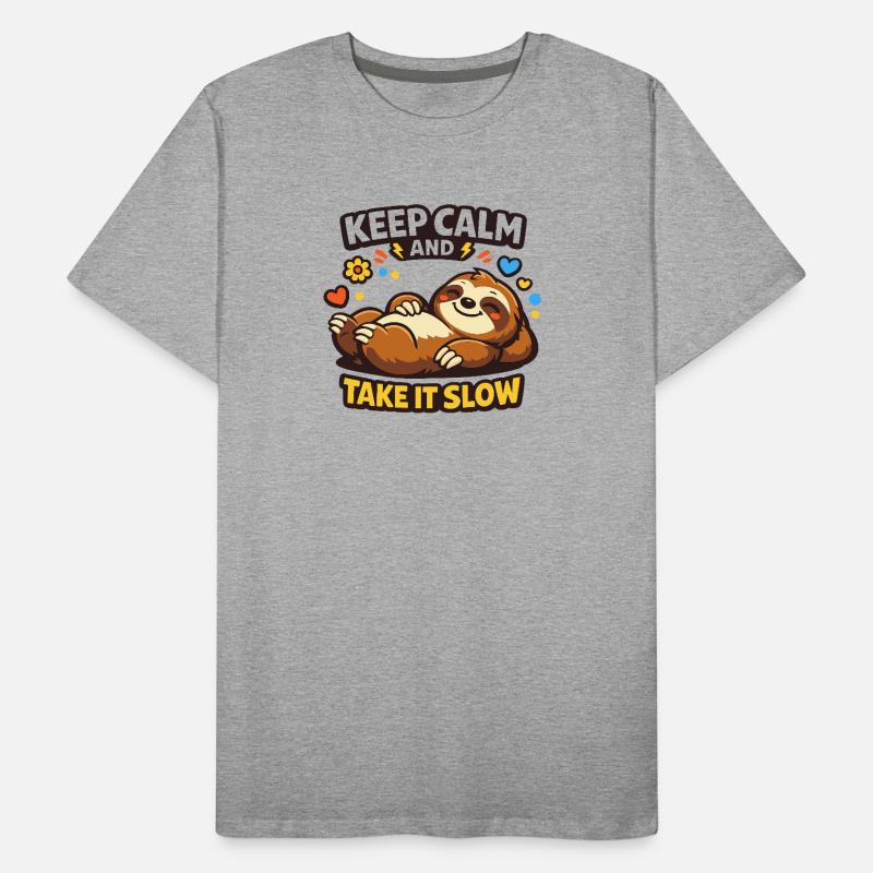 Faultier Ruhe Take It Slow Männer Premium Bio T-Shirt