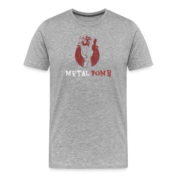 Metal Bomb Heavy Festival - T-shirt bio Premium Homme - gris chiné - Devant - Damien (186cm)