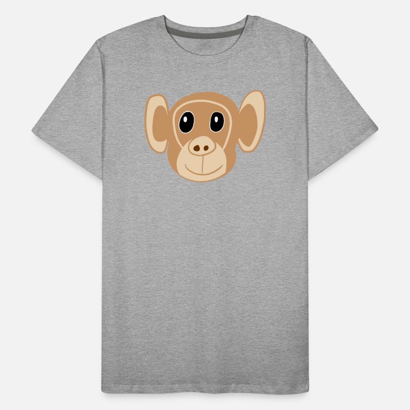 Visage de singe mignon imprimé Singe Monkey Monkey Kids T-shirt bio Premium Homme