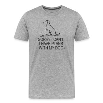 Hund - Hundeliebhaber - Männer Premium Bio T-Shirt - Grau meliert - Vorne - Damien (186cm)
