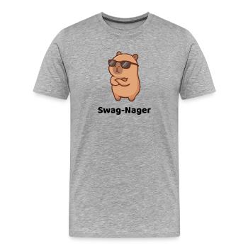 Swag Rodents - T-shirt bio Premium Homme - gris chiné - Devant - Damien (186cm)
