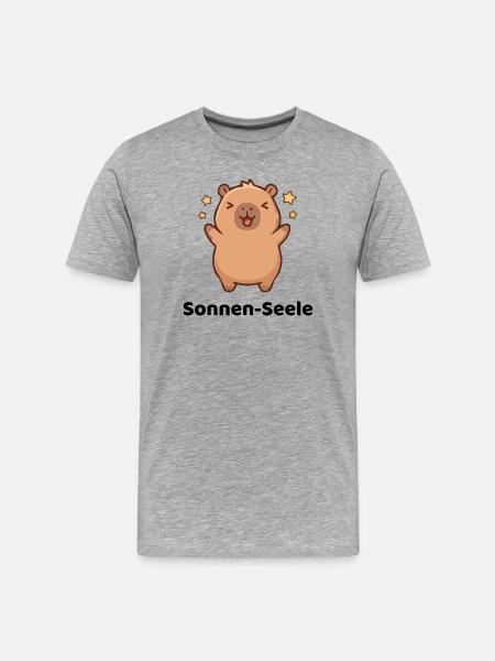 Sonnen-Seele - Männer Premium Bio T-Shirt - Grau meliert
