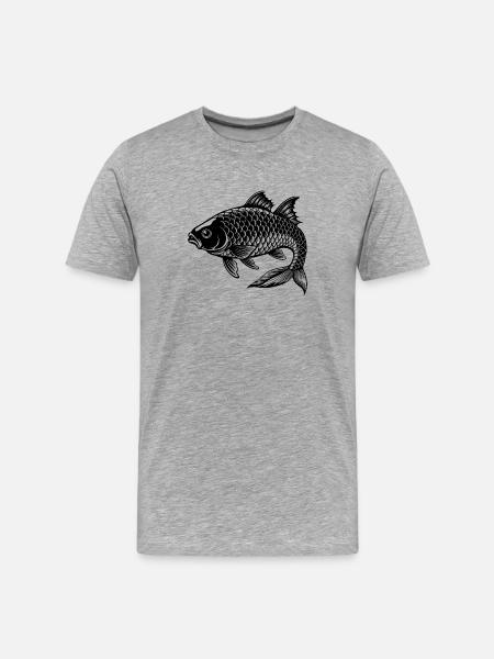 Poisson-carpe - T-shirt bio Premium Homme - gris chiné