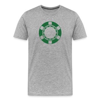 Casino Coin - Men's Premium Organic T-Shirt - heather grey - Front - Damien (186cm)