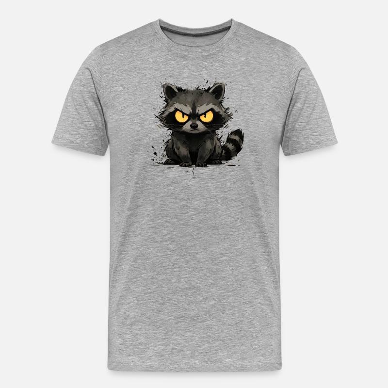 Waschbär - Grumpy & Bold Trash Panda - Männer Premium Bio T-Shirt - Grau meliert