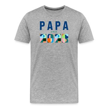 Papa since 2026 - Men's Premium Organic T-Shirt - heather grey - Front - Damien (186cm)