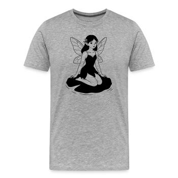Fée - T-shirt bio Premium Homme - gris chiné - Devant - Damien (186cm)