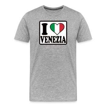 J’adore Venise - T-shirt bio Premium Homme - gris chiné - Devant - Damien (186cm)