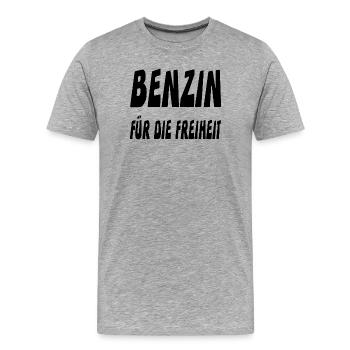 Benzin - Männer Premium Bio T-Shirt - Grau meliert - Vorne - Damien (186cm)