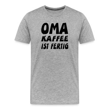 Oma - Männer Premium Bio T-Shirt - Grau meliert - Vorne - Damien (186cm)