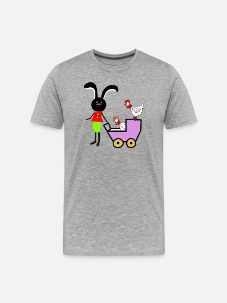 Rabbit Bunny Easter Chickens Kids - Men's Premium Organic T-Shirt - heather grey