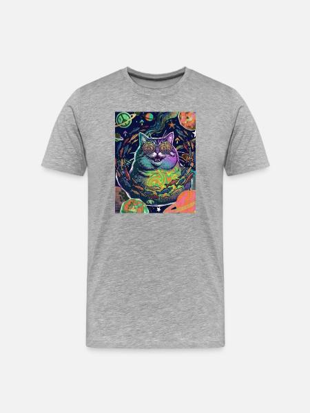 Espace Hippie Chat - T-shirt bio Premium Homme - gris chiné