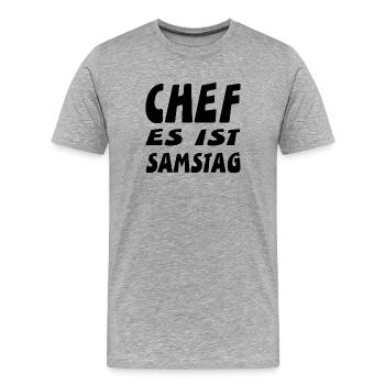 Chef - Männer Premium Bio T-Shirt - Grau meliert - Vorne - Damien (186cm)