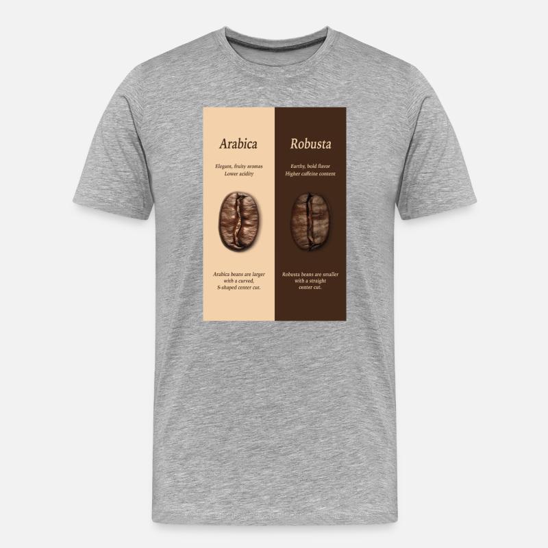 Arabica vs Robusta Coffee Guide Poster - Men's Premium Organic T-Shirt - heather grey