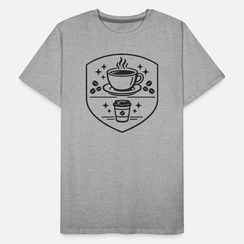 Kaffeekunst Schild-Logo Männer Premium Bio T-Shirt
