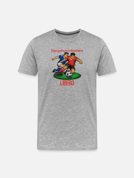 Ballduell Libero: Everywhere & Nowhere - Männer Premium Bio T-Shirt - Grau meliert
