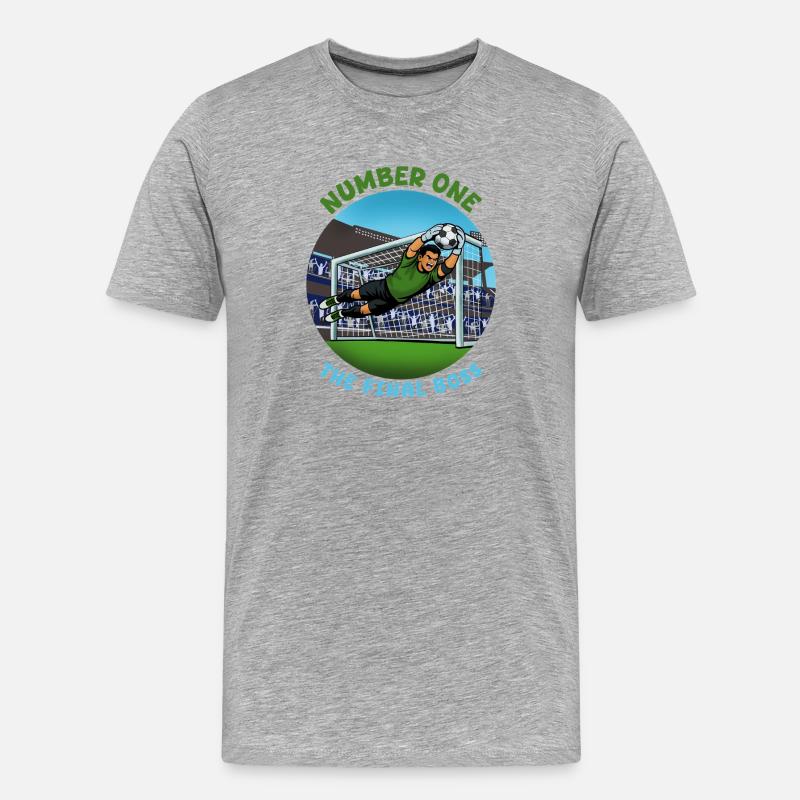 Nummber One Finalboss: Torwart - Männer Premium Bio T-Shirt - Grau meliert