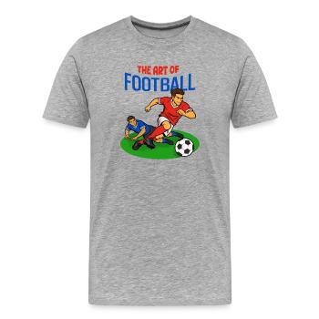L’art du football : dribbler - T-shirt bio Premium Homme - gris chiné - Devant - Damien (186cm)