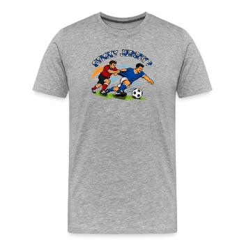 Bataille pour le ballon : duel de football - T-shirt bio Premium Homme - gris chiné - Devant - Damien (186cm)