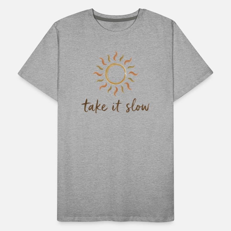 Take It Slow Sonnenlogo Männer Premium Bio T-Shirt