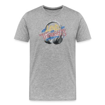 Graffiti de pensées bruyantes - T-shirt bio Premium Homme - gris chiné - Devant - Damien (186cm)