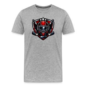 Coat of arms hockey - Men's Premium Organic T-Shirt - heather grey - Front - Damien (186cm)