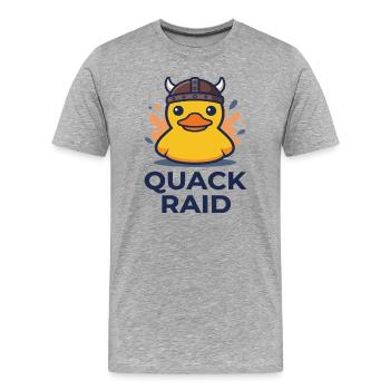 Viking Duck : Raid des coins - T-shirt bio Premium Homme - gris chiné - Devant - Damien (186cm)
