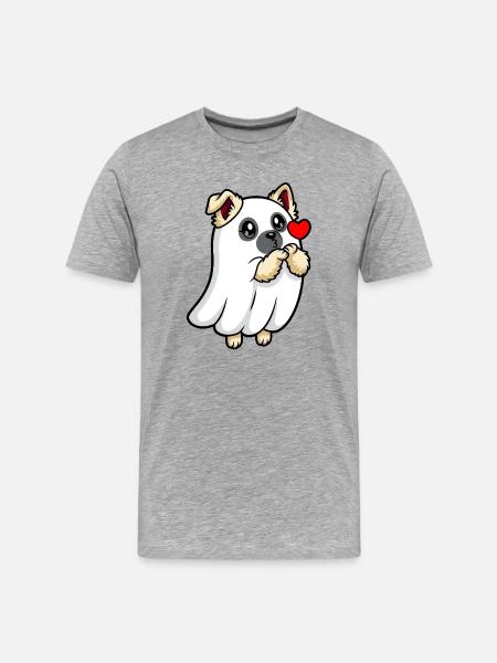 Eurasier | Puppy Ghost Ghost | Kawaii - Men's Premium Organic T-Shirt - heather grey