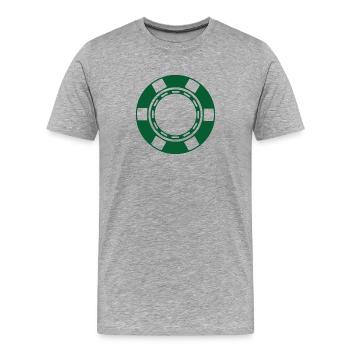 Pièce de casino - T-shirt bio Premium Homme - gris chiné - Devant - Damien (186cm)