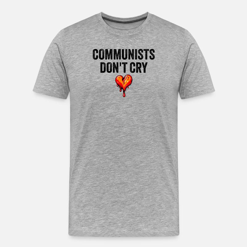 communists don't cry - Männer Premium Bio T-Shirt - Grau meliert