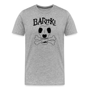 chien pirate - T-shirt bio Premium Homme - gris chiné - Devant - Damien (186cm)