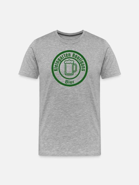 Kleingarten Hooligans – Freches Garten-Design mit - Männer Premium Bio T-Shirt - Grau meliert