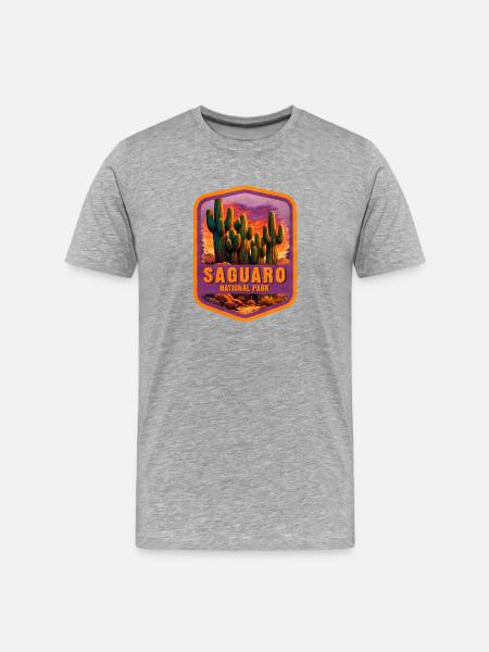 Saguaro National Park Desert Patch - Men's Premium Organic T-Shirt - heather grey