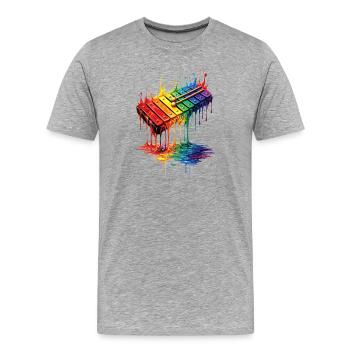 Xylophones with dripping paint - Men's Premium Organic T-Shirt - heather grey - Front - Damien (186cm)