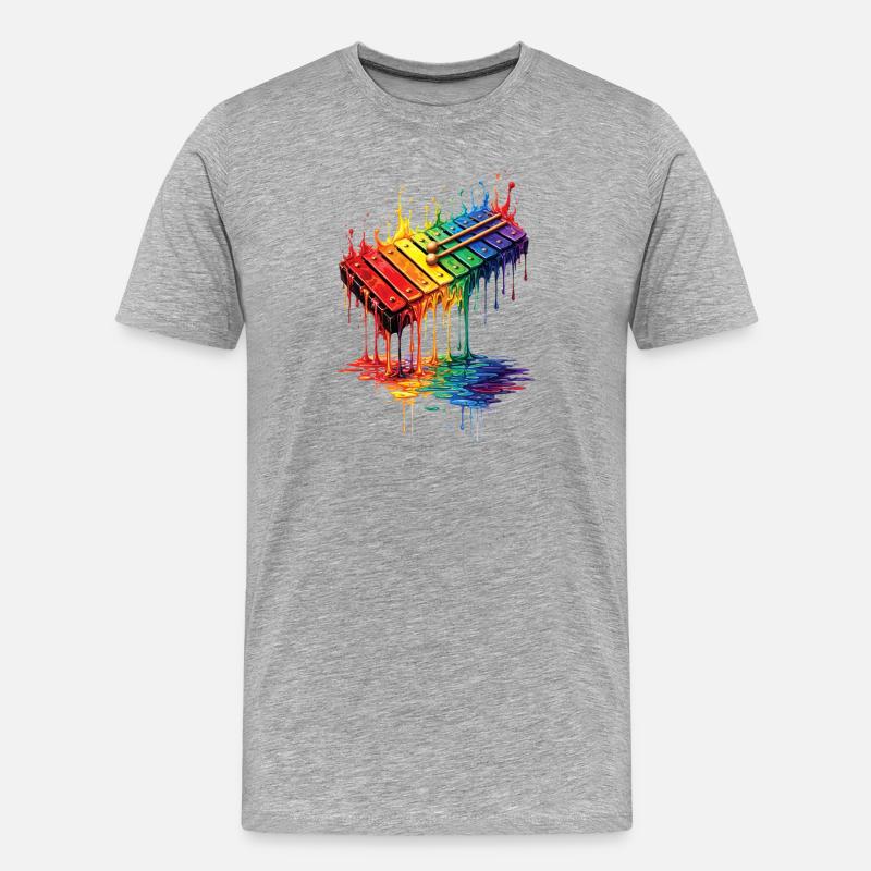 Xylophone mit tropfender Farbe - Männer Premium Bio T-Shirt - Grau meliert