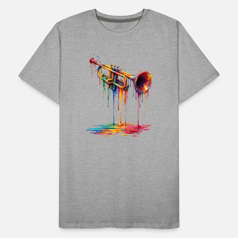 Trompette avec de la peinture qui goutte T-shirt bio Premium Homme