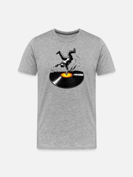 Hip Hop Breakdance Vinyl Street Design - Men's Premium Organic T-Shirt - heather grey