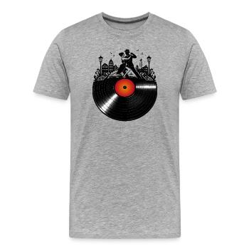 Tango Vinyl Dance Music Rétro Design - T-shirt bio Premium Homme - gris chiné - Devant - Damien (186cm)