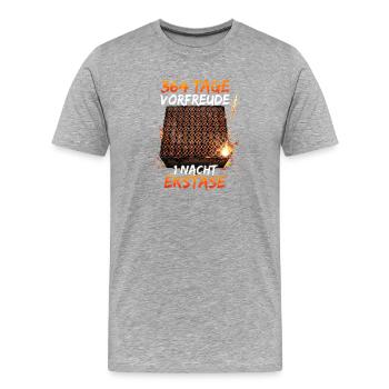 Pyro Feuerwerk Kalender - Männer Premium Bio T-Shirt - Grau meliert - Vorne - Damien (186cm)