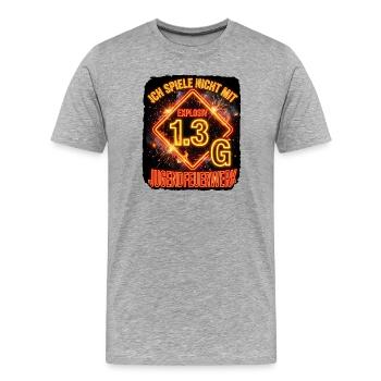 Pyro Explosiv Gefahrgut - Männer Premium Bio T-Shirt - Grau meliert - Vorne - Damien (186cm)