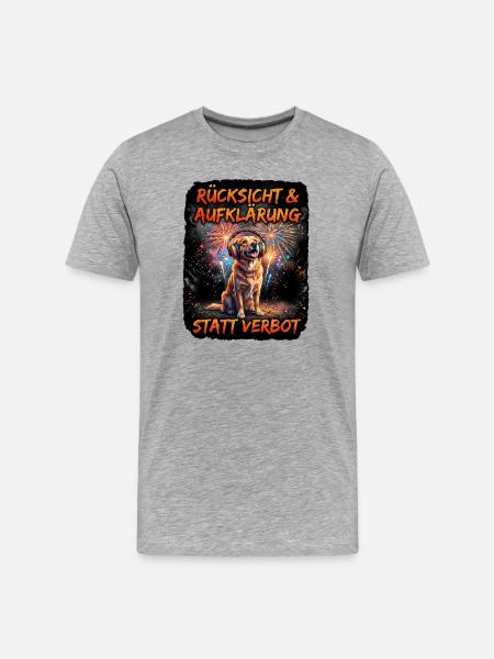 Feuerwerk Pyrotechnik Aufklärung - Männer Premium Bio T-Shirt - Grau meliert