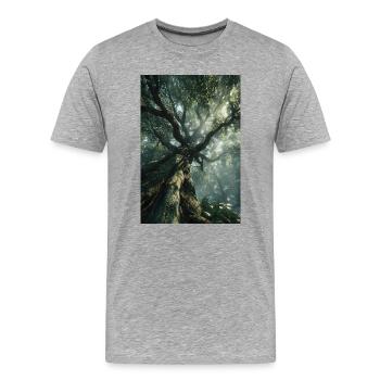 Ancient Forest Light - Men's Premium Organic T-Shirt - heather grey - Front - Damien (186cm)