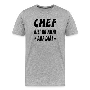 Chef - Männer Premium Bio T-Shirt - Grau meliert - Vorne - Damien (186cm)