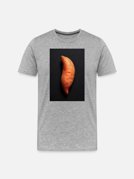 Zoete aardappel Noir op zwart - Mannen premium biologisch T-shirt - grijs gemêleerd