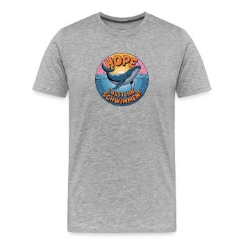 Hope/ Timmy der Wal in der Ostsee - Männer Premium Bio T-Shirt - Grau meliert - Vorne - Damien (186cm)