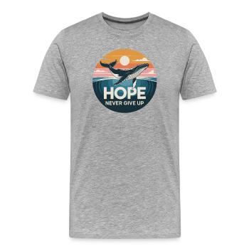 Hope/ Timmy the Whale in the Baltic Sea - Men's Premium Organic T-Shirt - heather grey - Front - Damien (186cm)