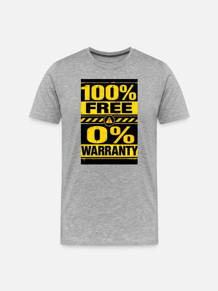 100% Free 0% Guarantee - Men's Premium Organic T-Shirt - heather grey