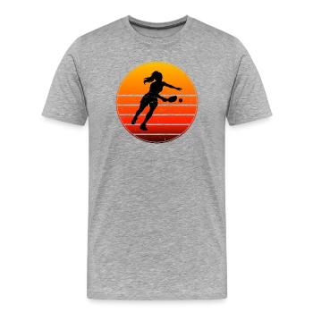 Conception d’athlète de pickleball pour les fans de matchs de pickleball - T-shirt bio Premium Homme - gris chiné - Devant - Damien (186cm)