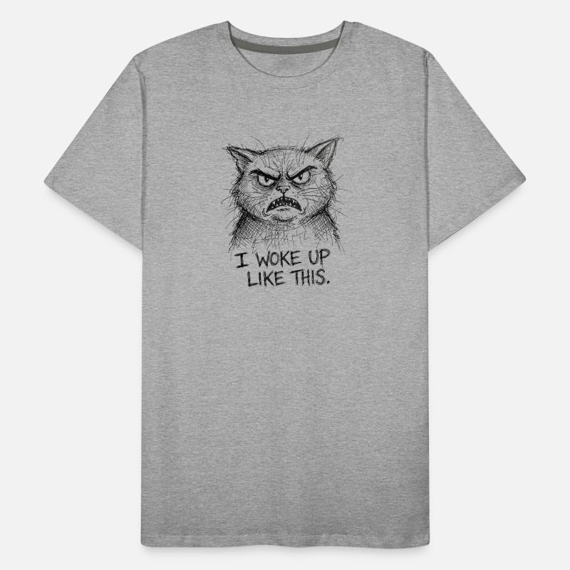 Furious Cat Scribble Men's Premium Organic T-Shirt