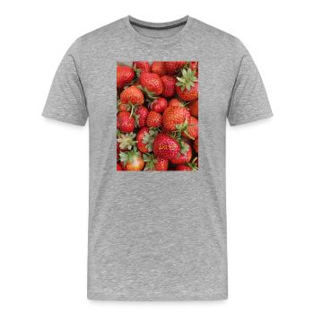Fraises - T-shirt bio Premium Homme - gris chiné - Devant - Damien (186cm)